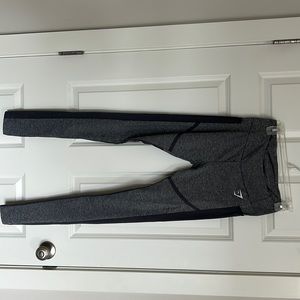 Gymshark grey DRY moisture management leggings with side pockets